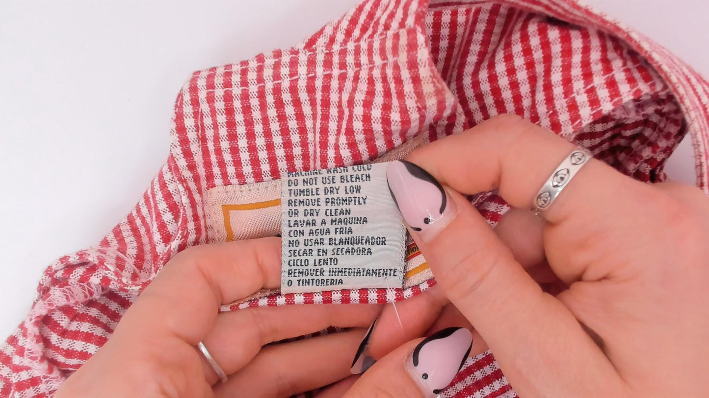 90s Timeless Tickets Red Gingham Mini Dress Cotton Racerback Small S