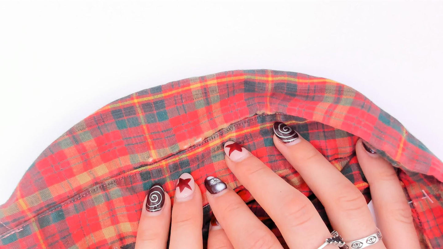 90s Resilio Red Plaid Cotton Button-Down Shirt Short Sleeve Small