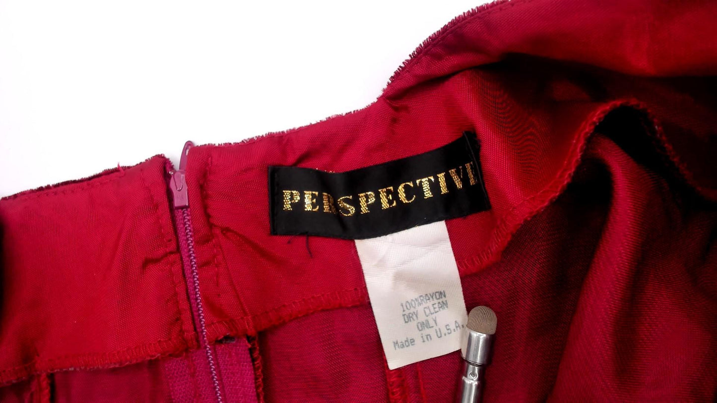 90s Perspective Burgundy Velvet Mini Dress Sweetheart Neckline Puff Sleeve Small S