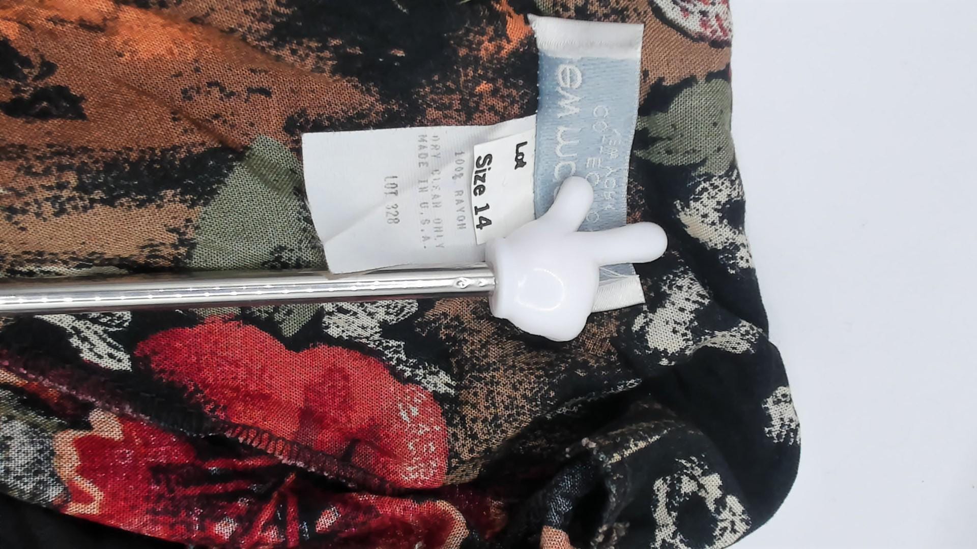 90s Lew Magram Floral Leopard Midi Dress Red Hibiscus Animal Print Large L