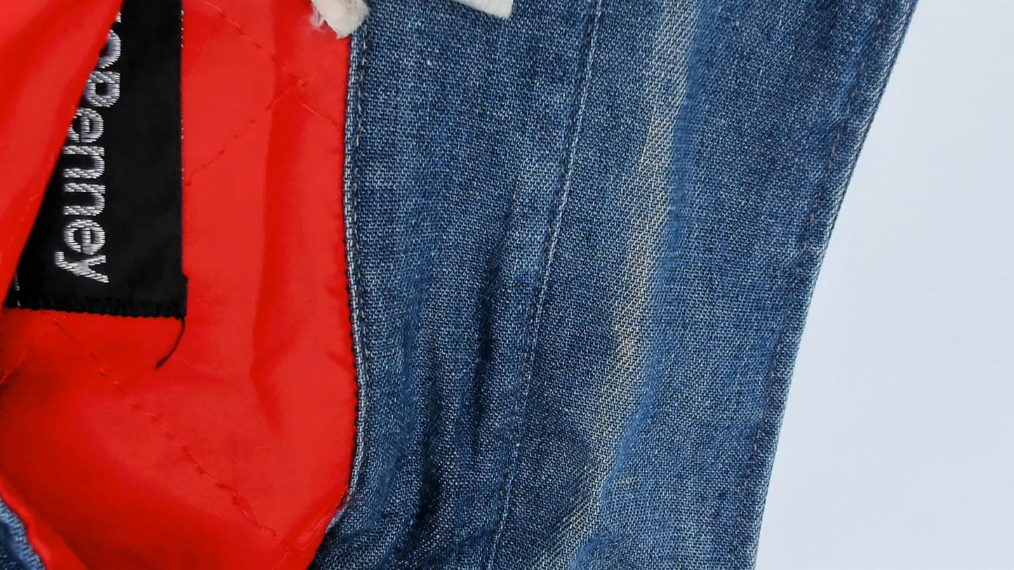 80s JC Penney Western Denim Shirt Cobalt Blue Pearl Snap Yoke Medium