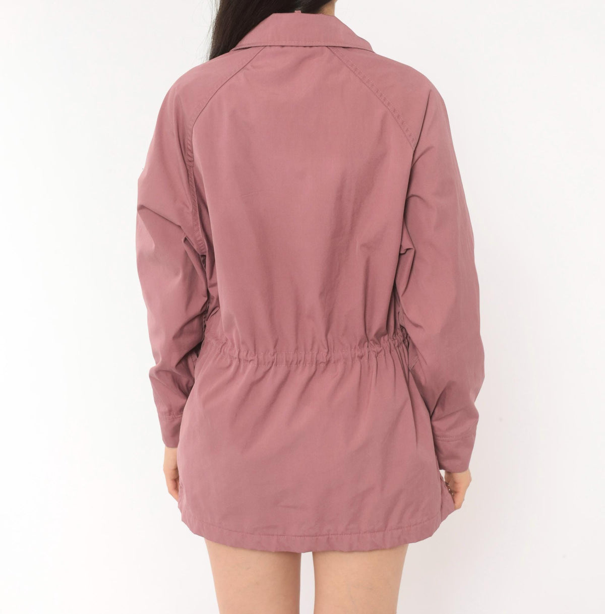 80s Woolrich Woman Mauve Jacket Snap Button Drawstring Waist Medium M