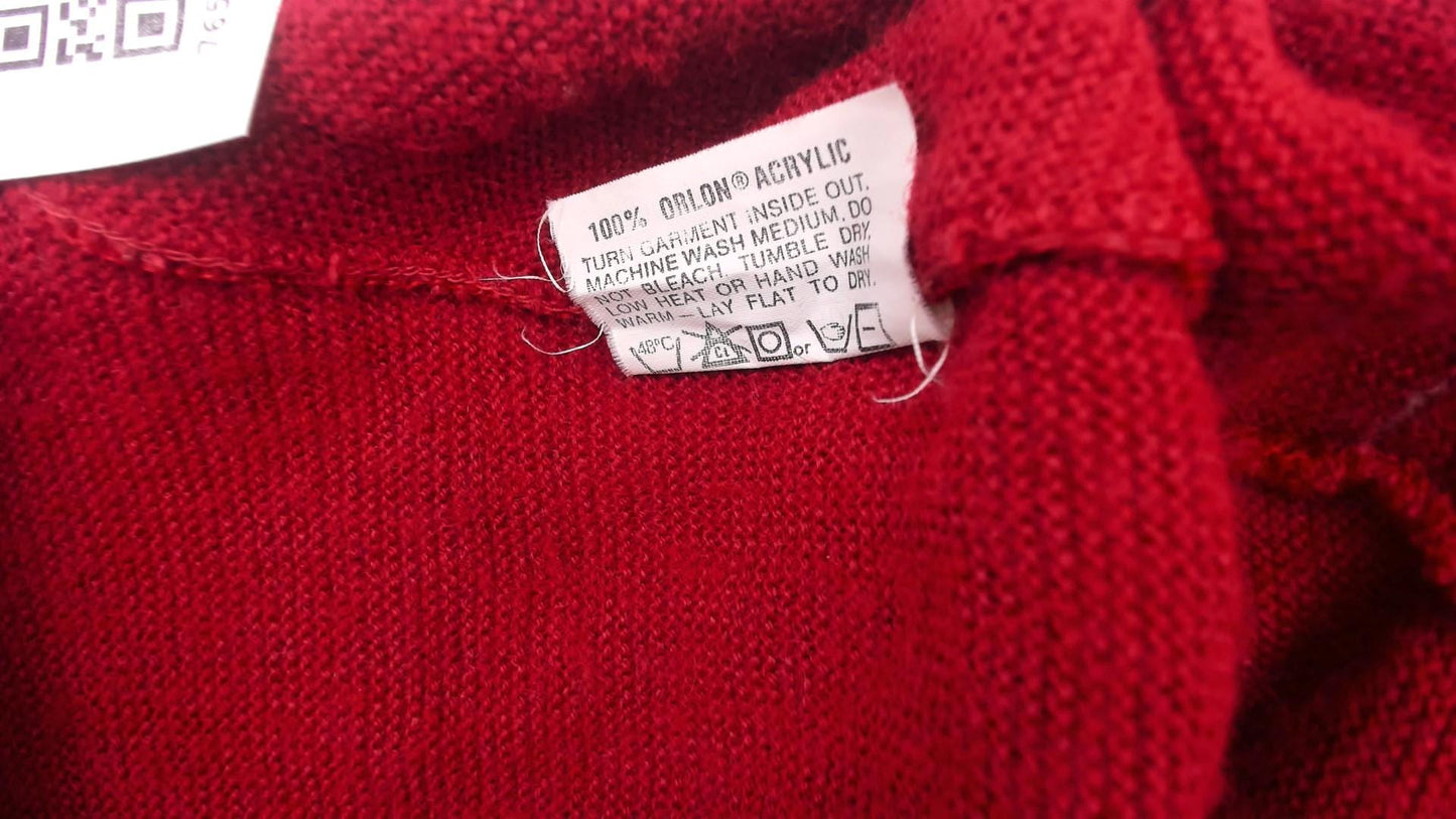 80s Arnold Palmer Burgundy Cardigan V-Neck Button Front Knit Medium