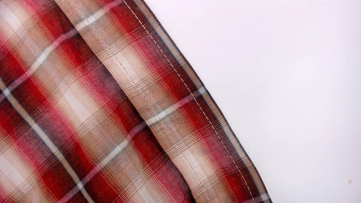 90s Plains Western Pearl Snap Shirt Burgundy Plaid Cotton Extra Large XL