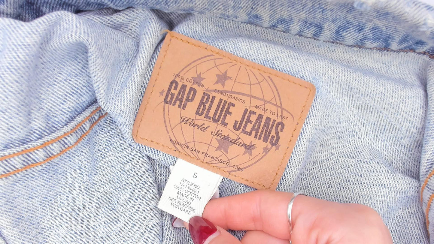 90s Gap Blue Jeans Light Wash Denim Trucker Jacket Small S