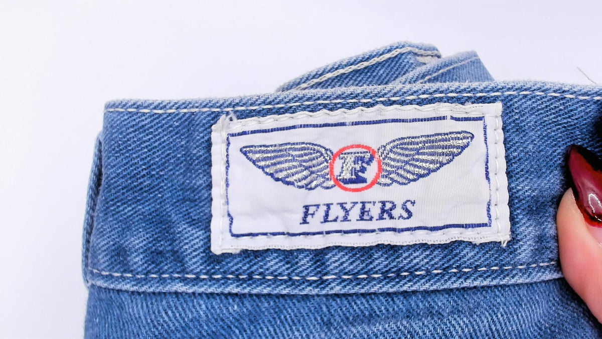 80s Flyers High Waist Straight Leg Jeans Medium Wash Cotton Blue Extra Small XS