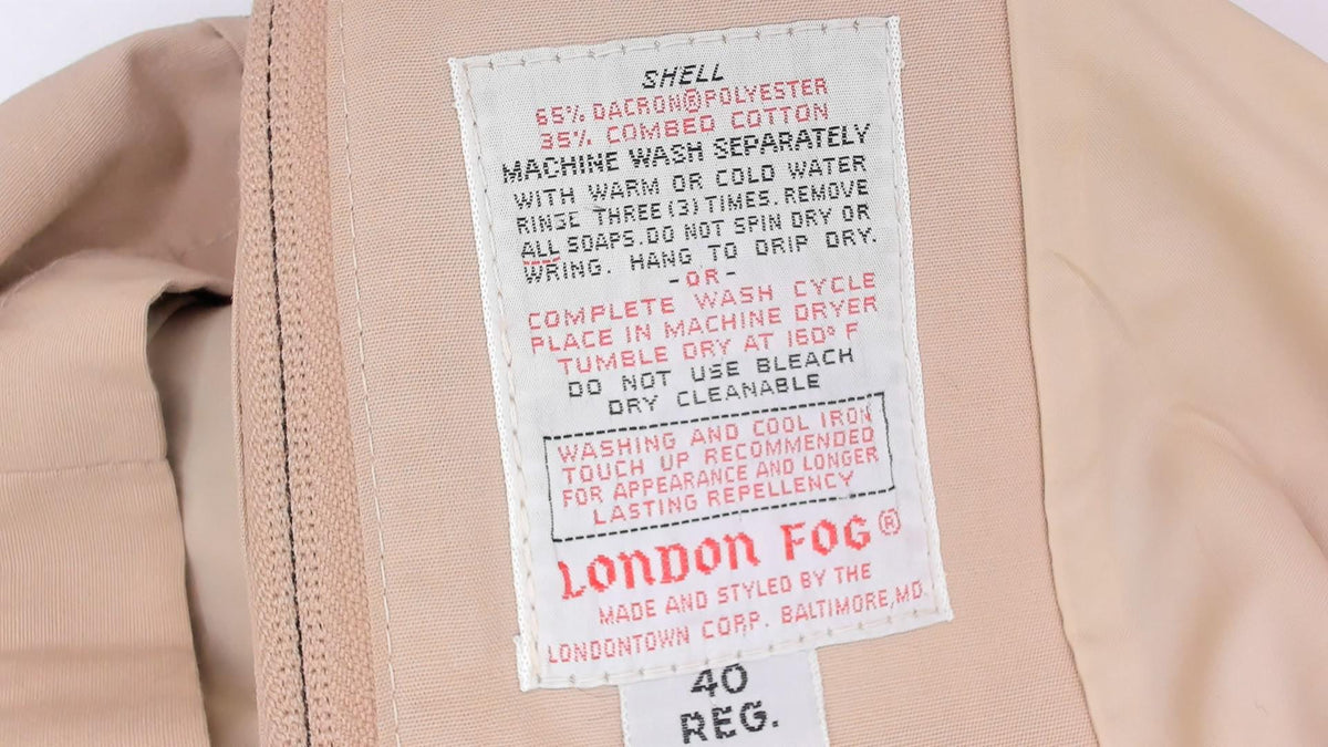 80s London Fog Tan Zip Jacket Utility Coat Multi Pocket Medium