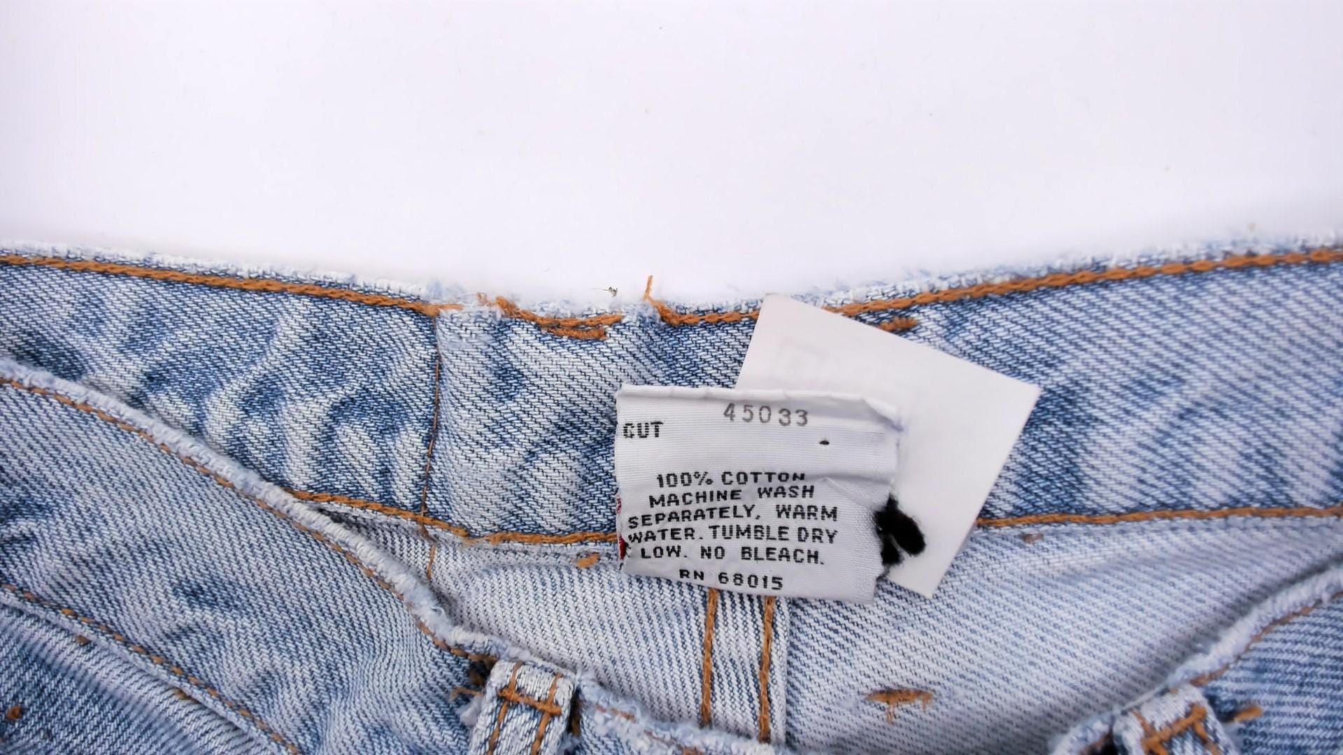 90s Bongo Blue Jeans Light Wash Cutoff Denim Shorts High Waisted Small 26