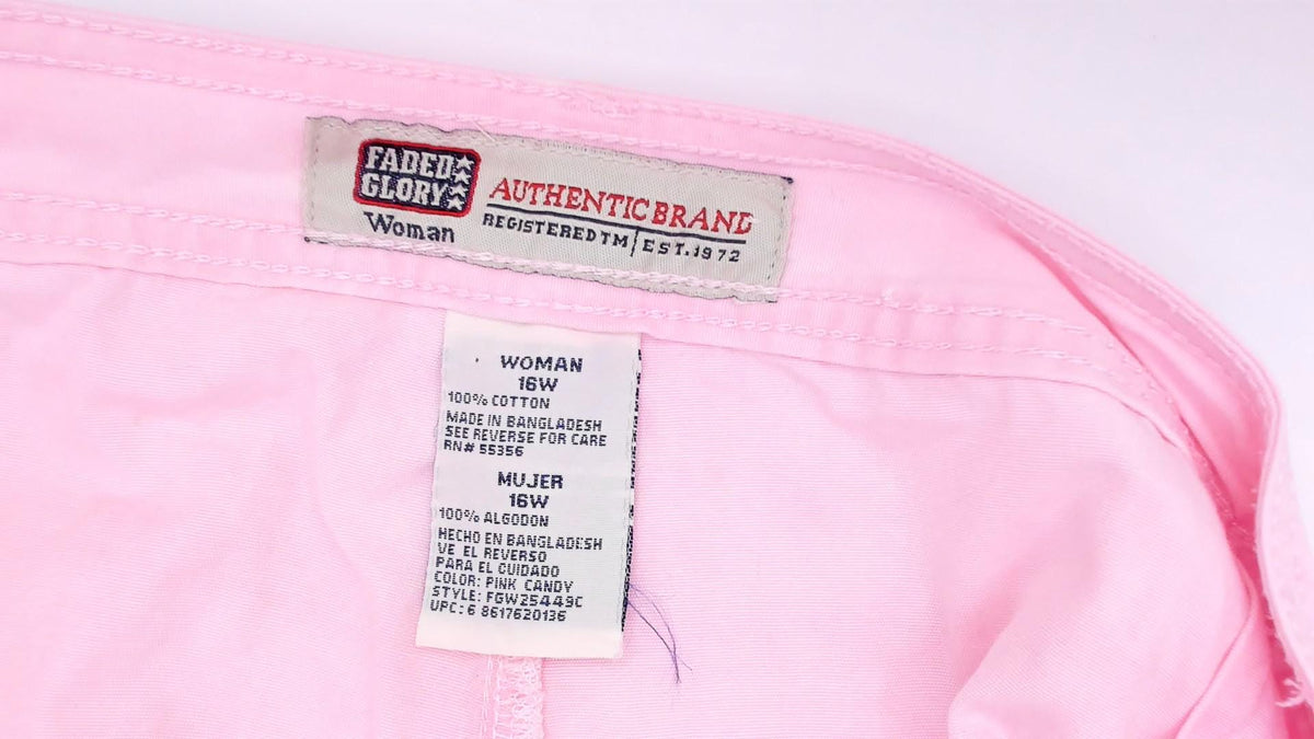 90s Faded Glory Pink Cotton Skort High Waist Ruffled Mini Extra Large XL