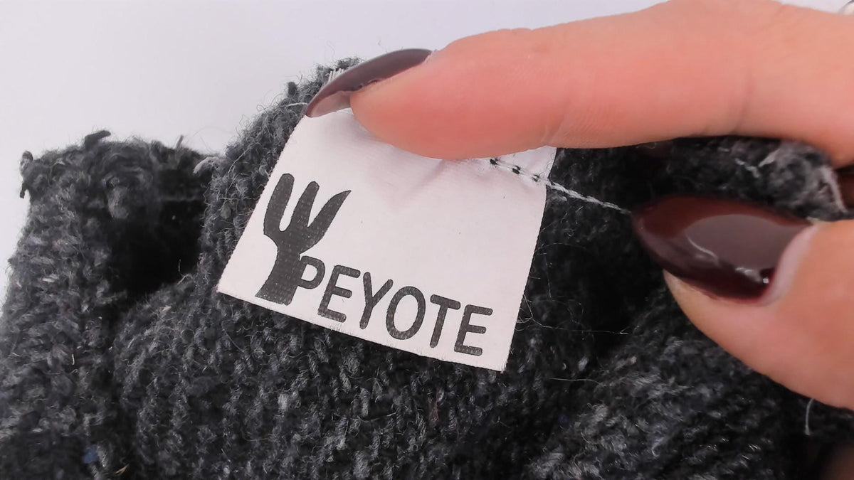 Y2K Peyote Baja Hoodie Black Grey Striped Woven Cotton Kangaroo Pocket Extra Large XL
