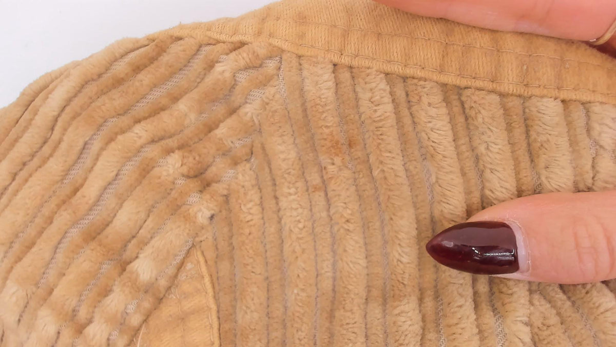 70s Rovercoat Arthur Jay Corduroy Hooded Coat Beige Wide Wale Faux Fur Lined Small S