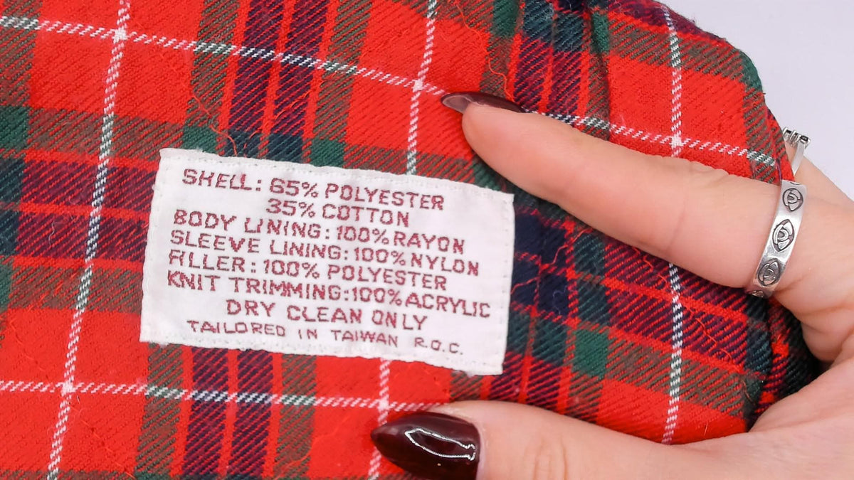 80s Baracuta Bomber Jacket Navy Blue Tartan Lining Medium