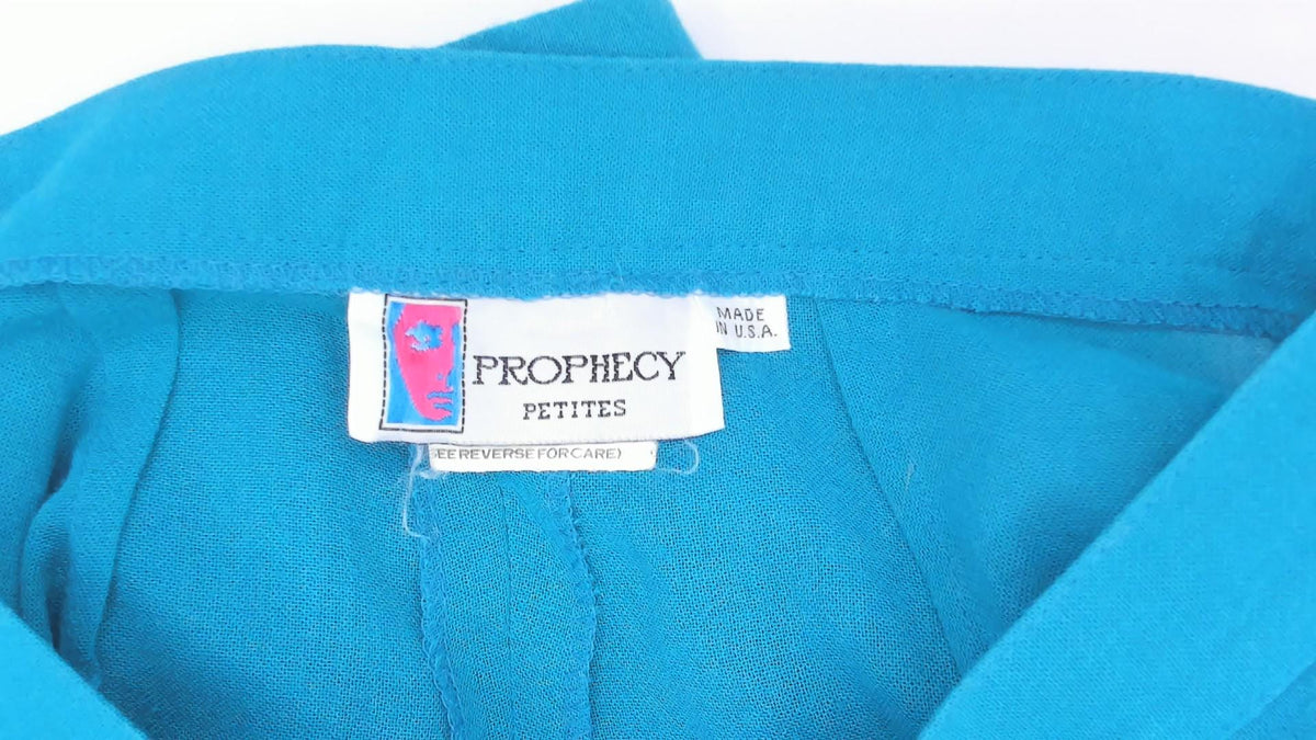 80s Teal Pleated High-Waist Tapered Trousers Prophecy Petites Extra Small