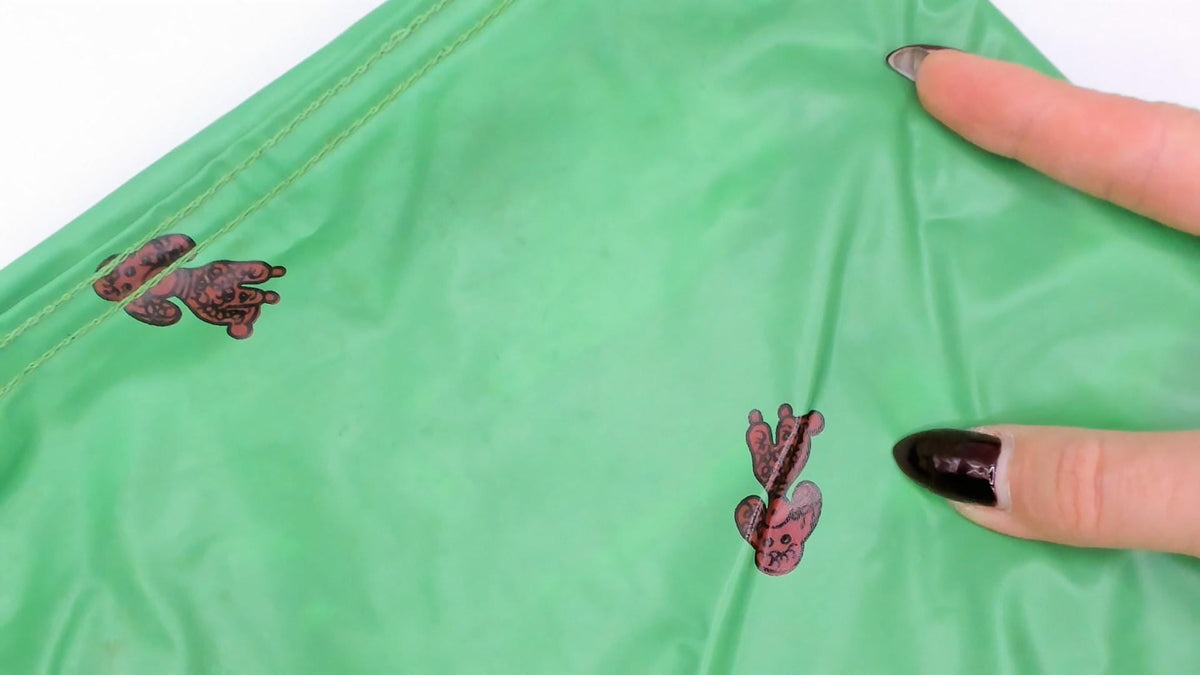 80s Reversible Dog Print Raincoat Hooded Snap Front Navy Trim Small