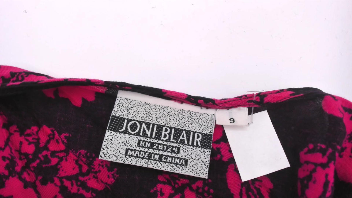 90s Joni Blair Floral Jumpsuit Black Pink Rose Button Front Dolman Medium