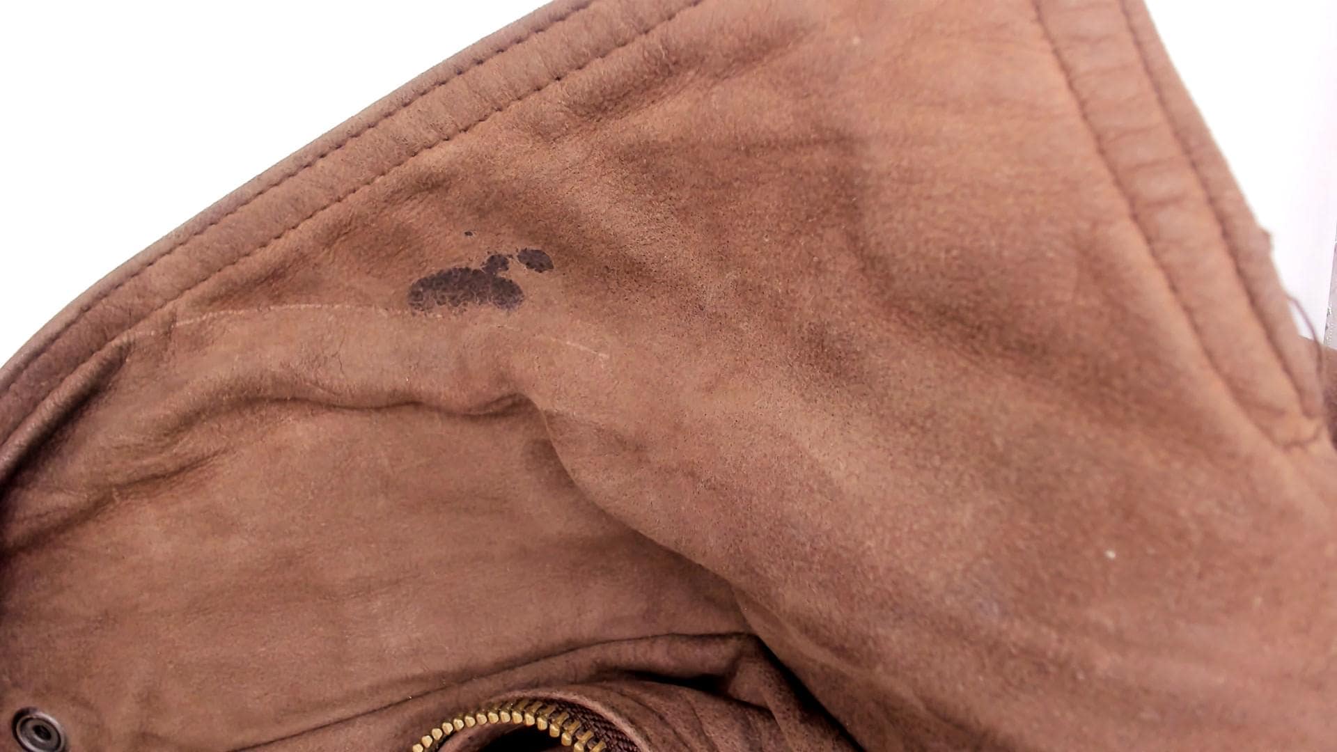 90s Wilsons Leather Brown Bomber Jacket Cropped Moto Zipper Small S
