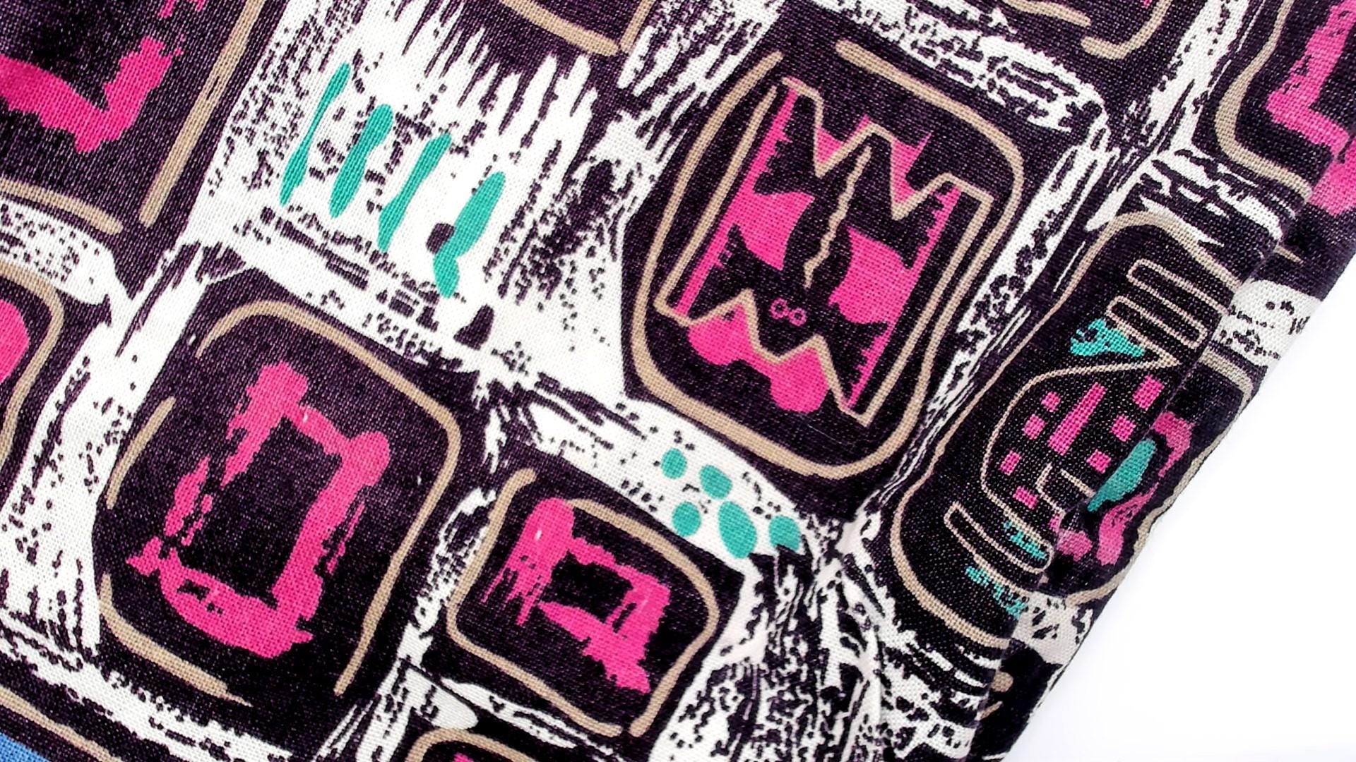 90s Mister Remo Geometric Abstract Blazer Pink Blue Cotton Small S
