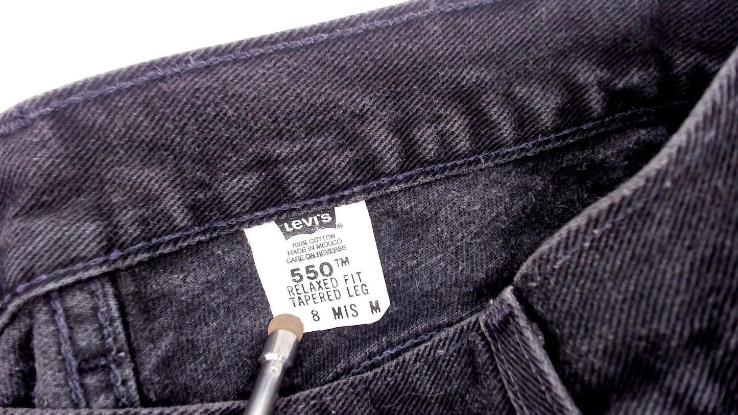 Levi's 550 Black High-Waisted Straight Leg Jeans Y2K Denim Medium
