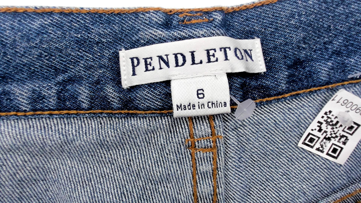 Y2K Pendleton Wide Leg Cropped Jeans High Waist Medium Blue Denim Small