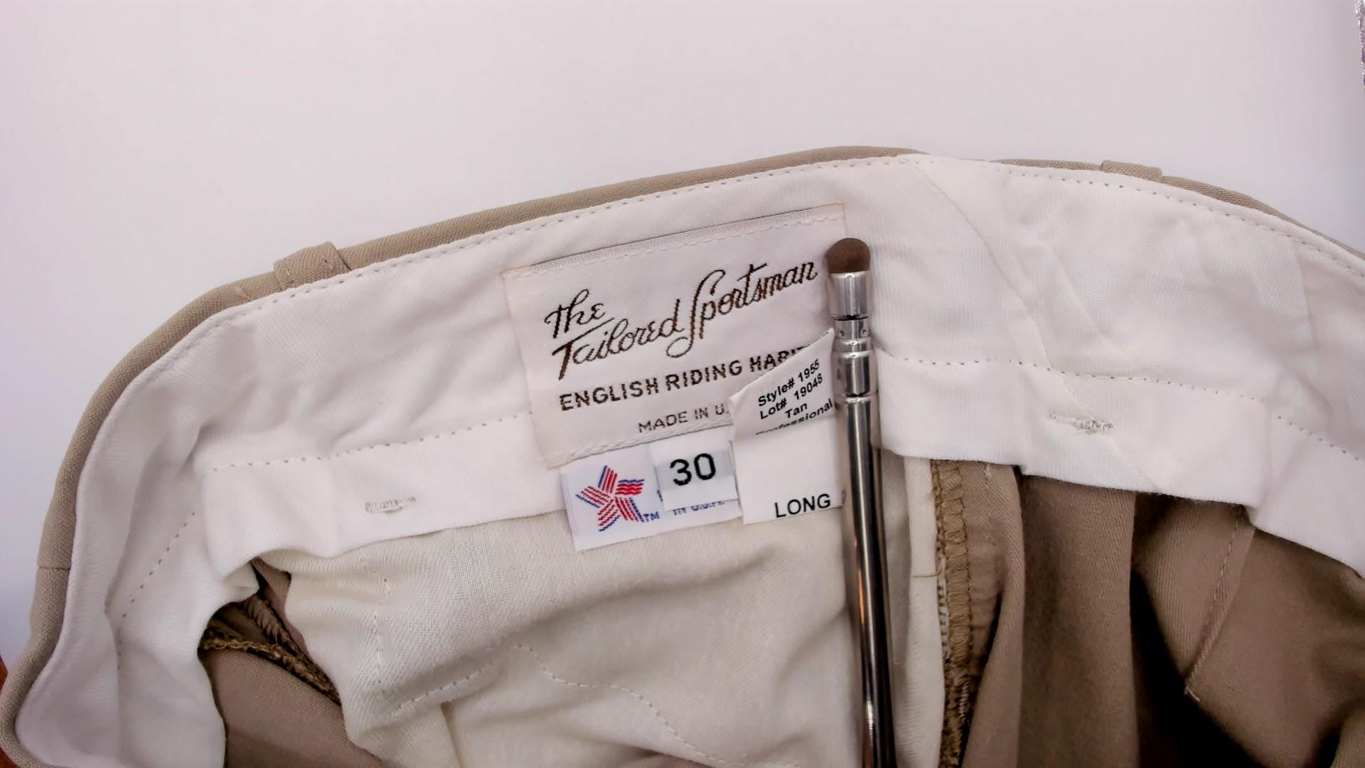 80s Tailored Sportsman Equestrian Riding Breeches Beige Tan Suede Knee Patch Medium
