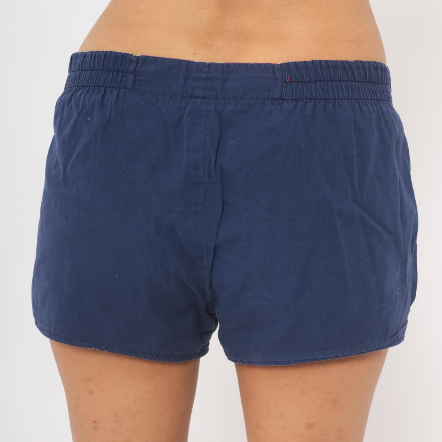 1960s Jantzen Reversible Plaid Shorts Red Navy Cotton Low Rise Medium M