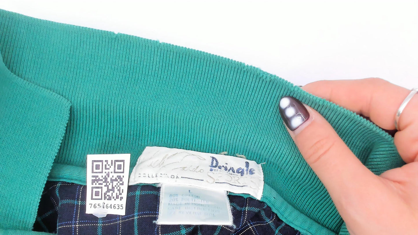 90s Pringle Sports Golf Polo Sweatshirt Green Embroidered Collared Large L