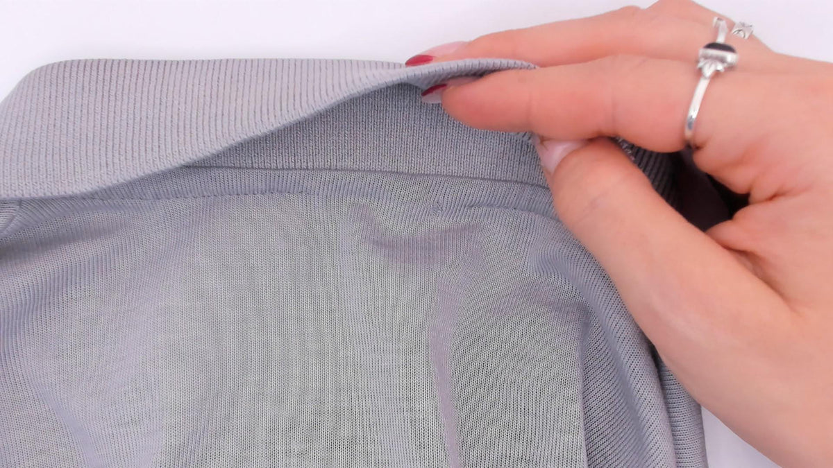 80s Rainbow Stripe Crop Polo Grey Cotton Short Sleeve Medium M