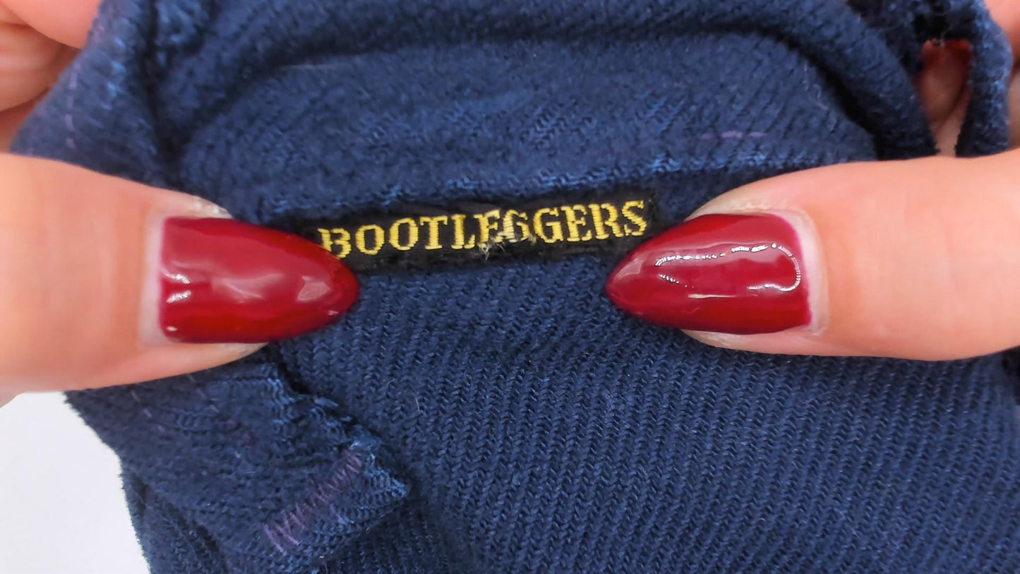 70s Bootleggers Navy Flare Pants High Rise Bell Bottom Denim Dark Blue XXS