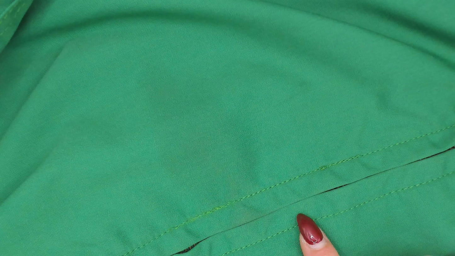 70s Alligator Green Zip Front Windbreaker Cotton Jacket Medium