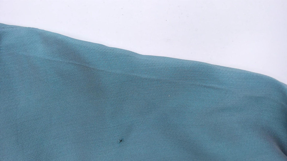 1940s Teal Dress V-Neck Three Quarter Sleeve Drop Waist Midi Small S