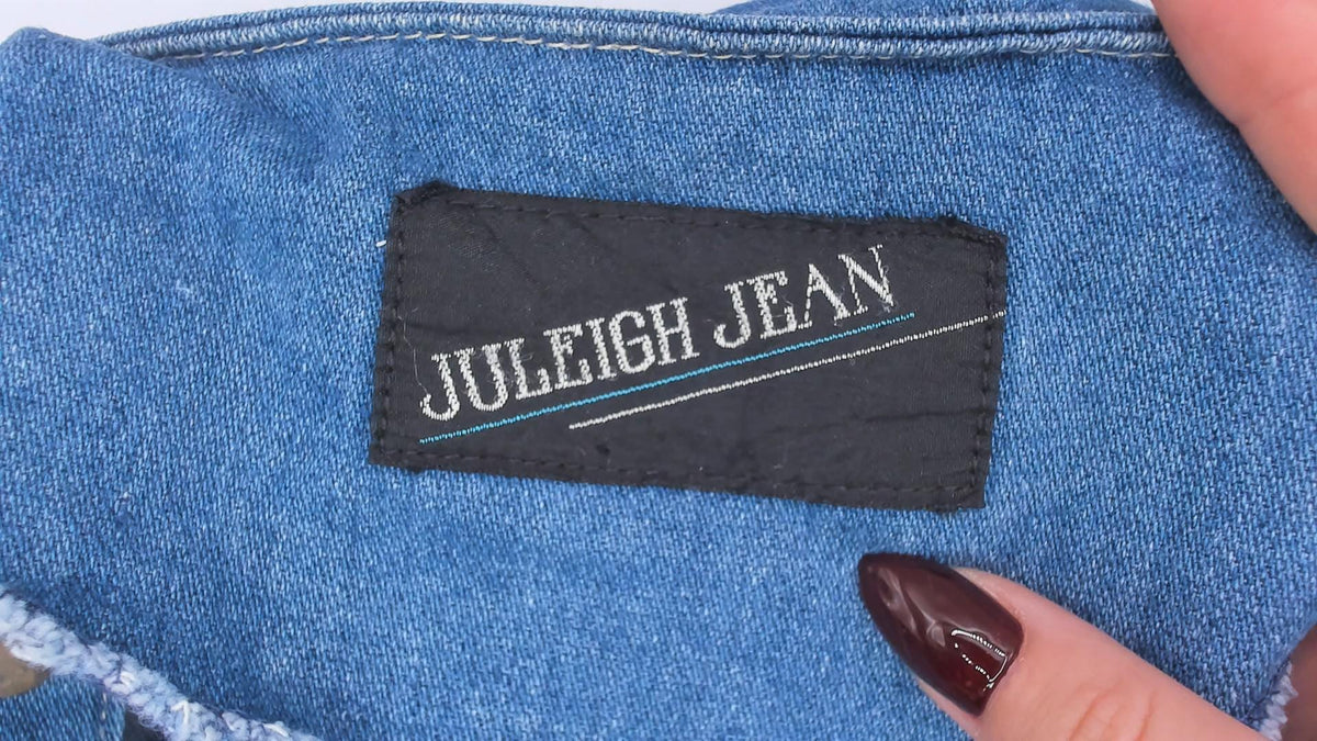 90s Juleigh Jean Denim Vest Blue Snap Button Sleeveless Large L