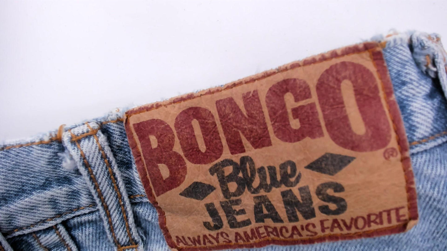 90s Bongo Blue Jeans Light Wash Cutoff Denim Shorts High Waisted Small 26