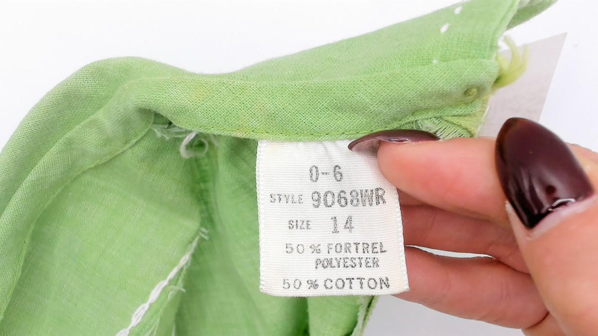 60s Mod Lime Green Shift Dress Peter Pan Collar Pleated Skirt Medium M