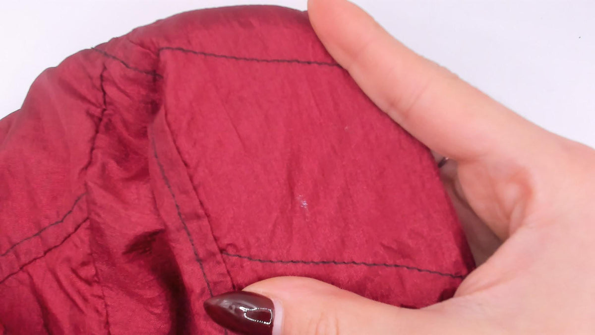 80s Burgundy Bomber Jacket Nylon Windbreaker Snap Collar Lined Large L