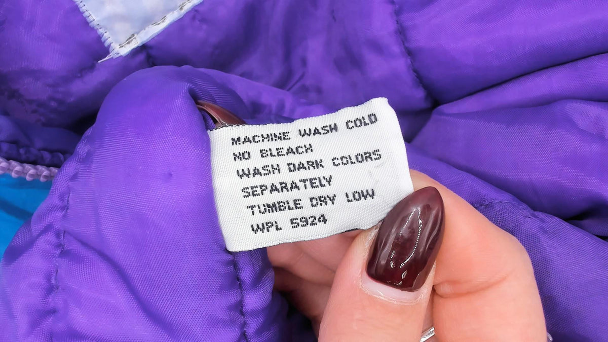 90s EZ Color Block Windbreaker Jacket Blue Purple Teal Quilted Small