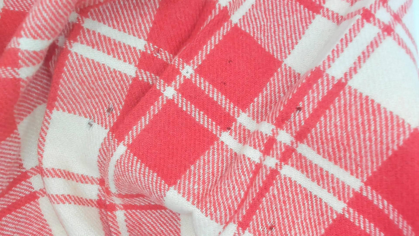 70s Laird Portch Tartan Wool Kilt Skirt Red Cream Pleated Wrap Small Medium