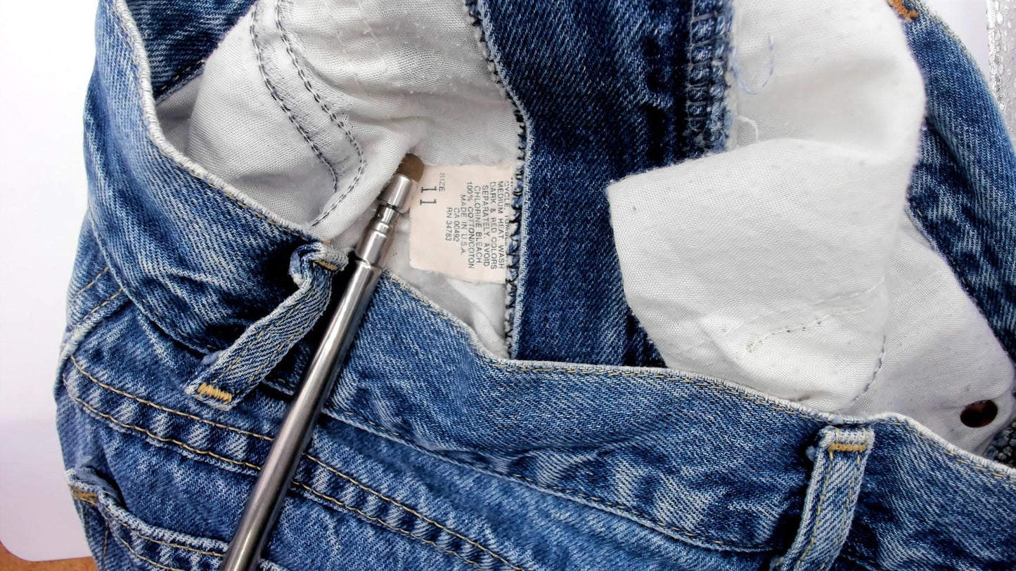 80s Lee High-Waist Denim Jeans Light Blue Tapered Small