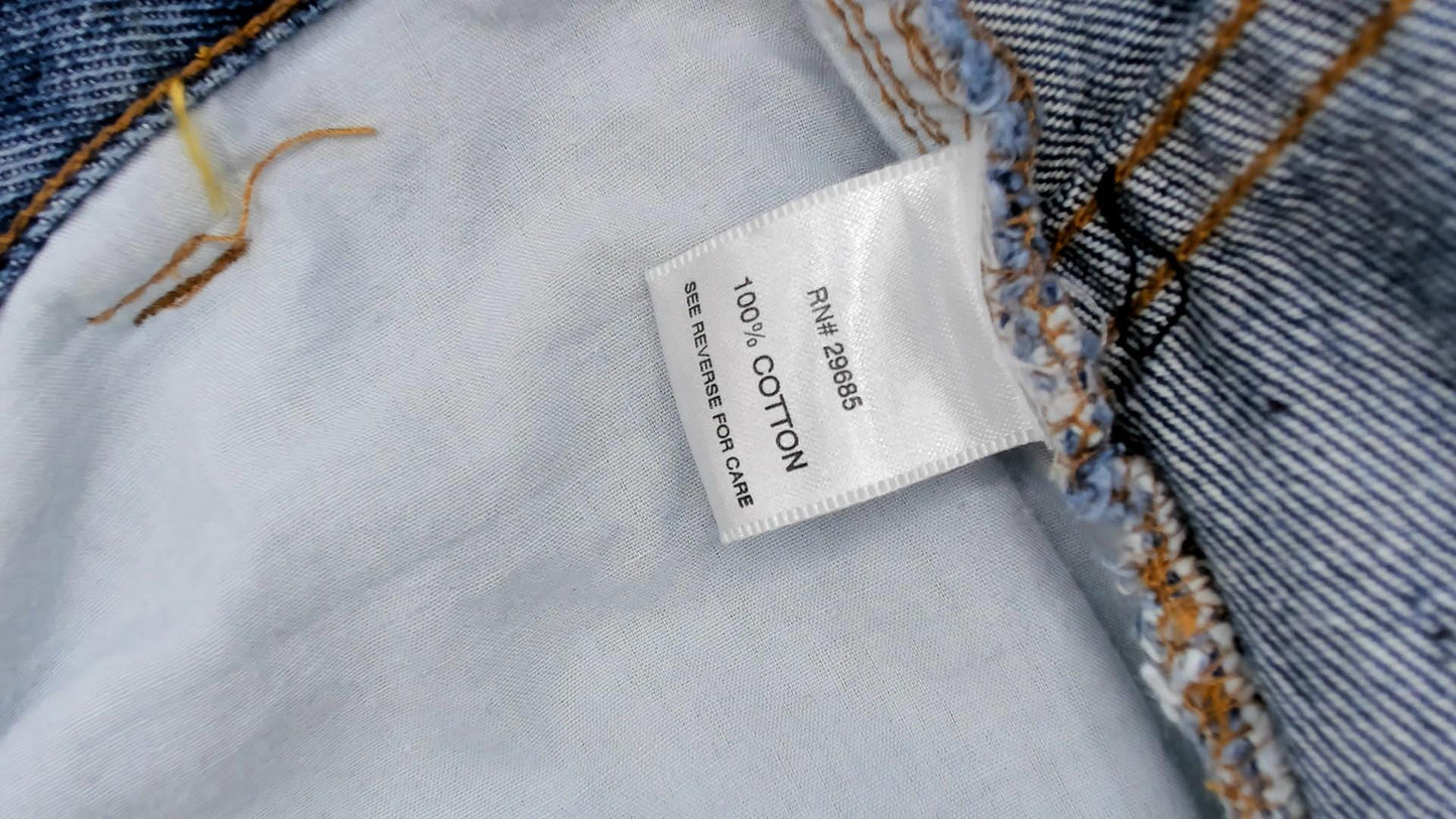 Y2K Pendleton Wide Leg Cropped Jeans High Waist Medium Blue Denim Small