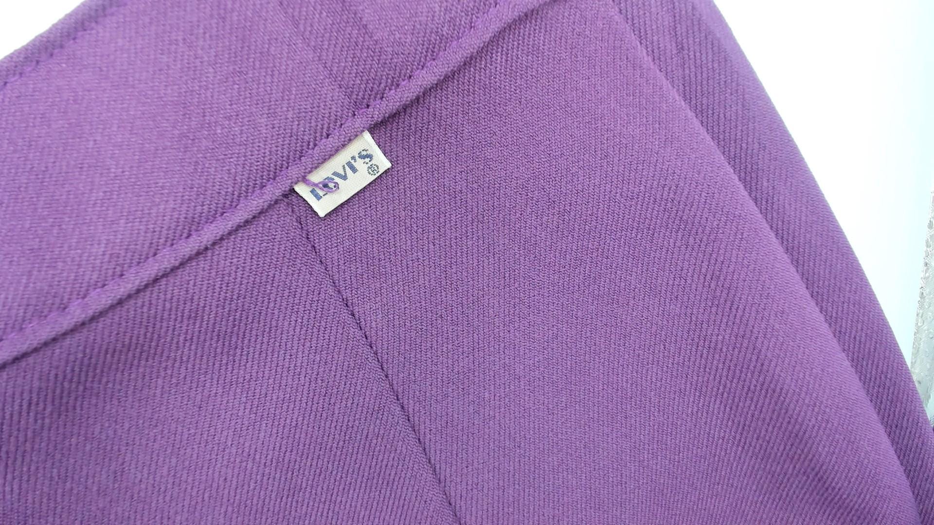 70s Levi's Purple High Waisted Wide Leg Trousers Medium M