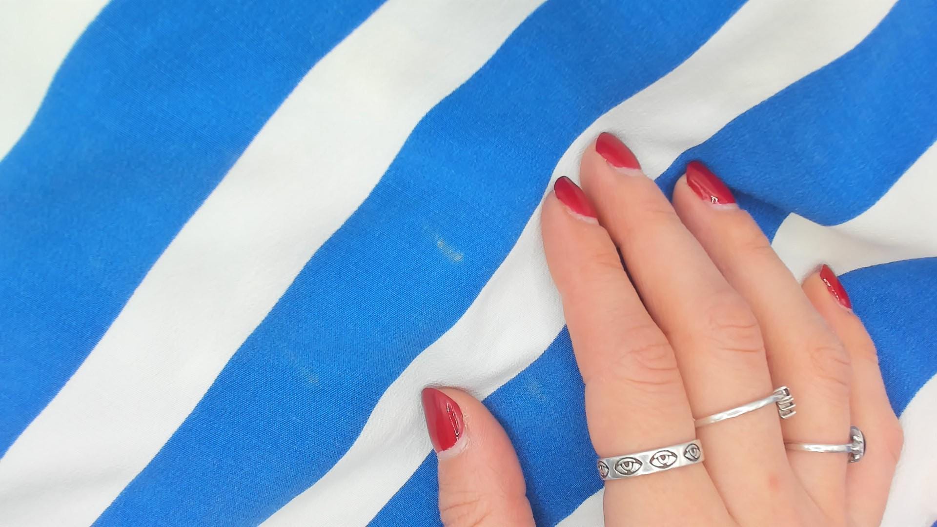 90s Jones New York Blue White Striped Midi Skirt High Waist Pockets Medium M