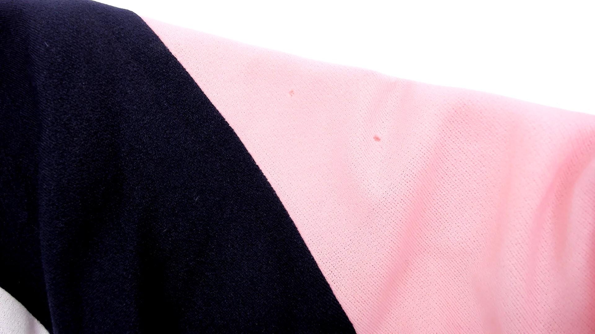70s Navy Colorblock Sundress Pink White Diagonal Stripe Knee-Length Medium