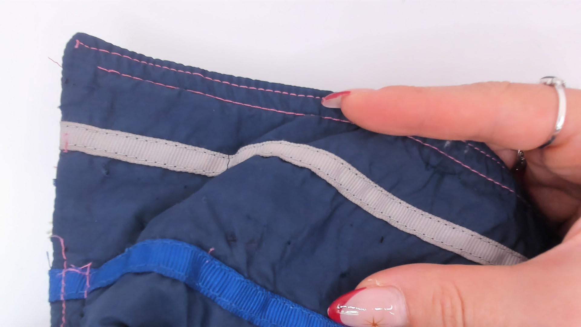 80s Frostline Kit Navy Puffer Vest Chevron Quilted Snap Front Small