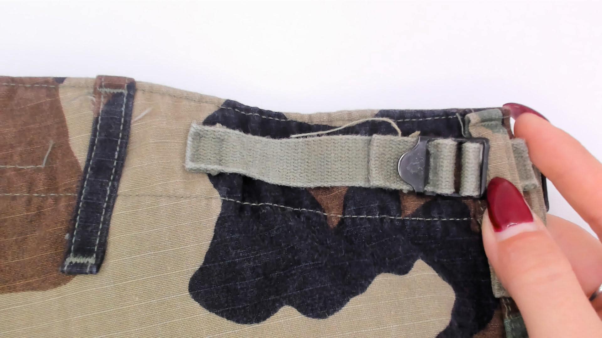 Y2K Woodland Camo Cargo Pants Olive Brown Ripstop Military BDU Large L