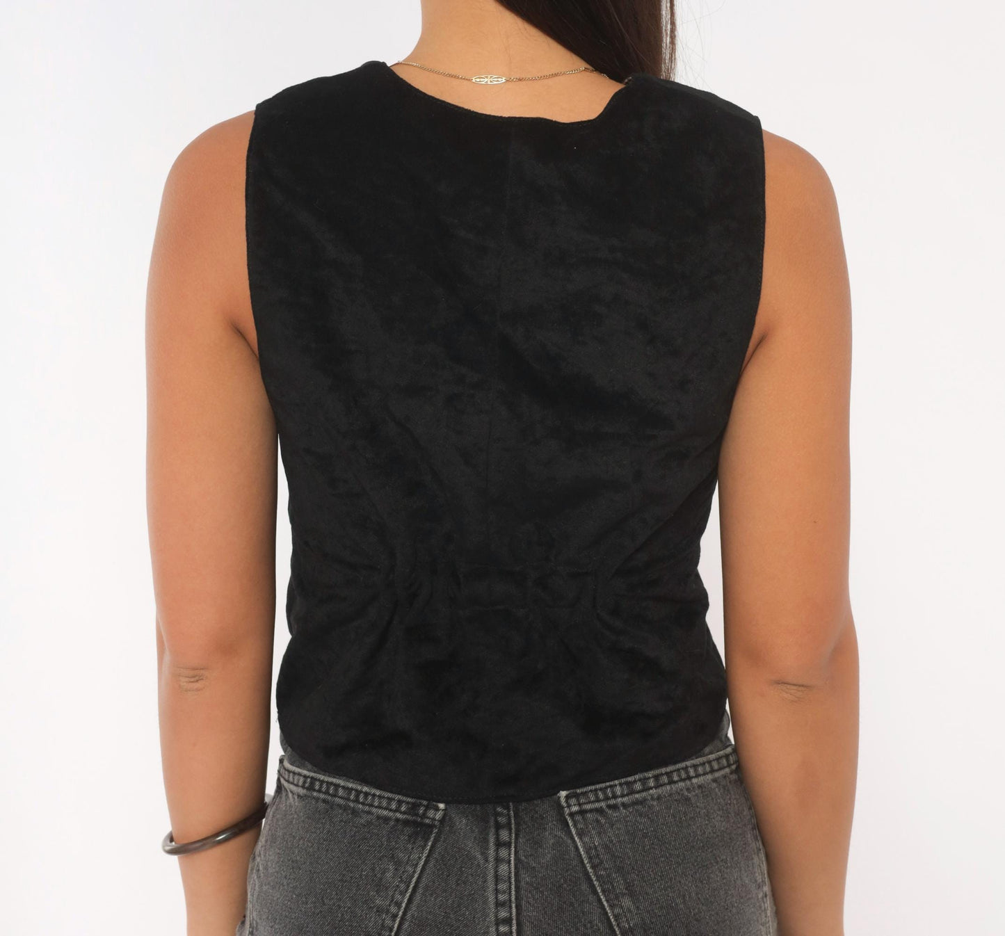90s Reversible Leopard Cheetah Vest Black Tan Button Front V Neck Extra Small XS