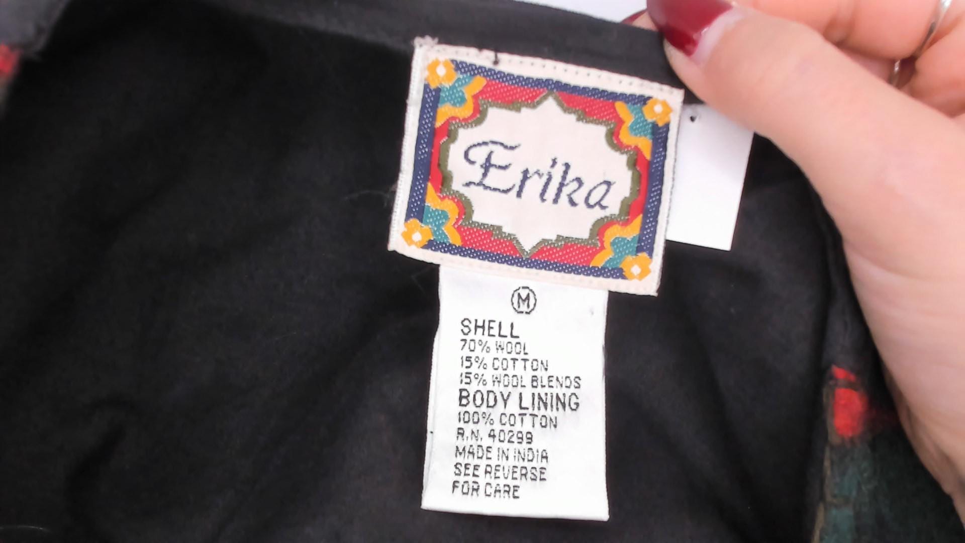 90s Erika Wool Vest Star Pattern Striped Navy Burgundy Forest Green Medium M