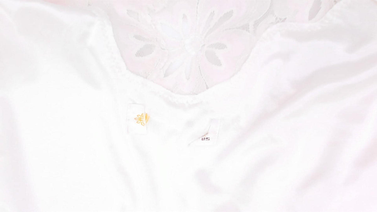 80s White Lace Peignoir Robe Bell Sleeve Floral Yoke Ankle Length Medium