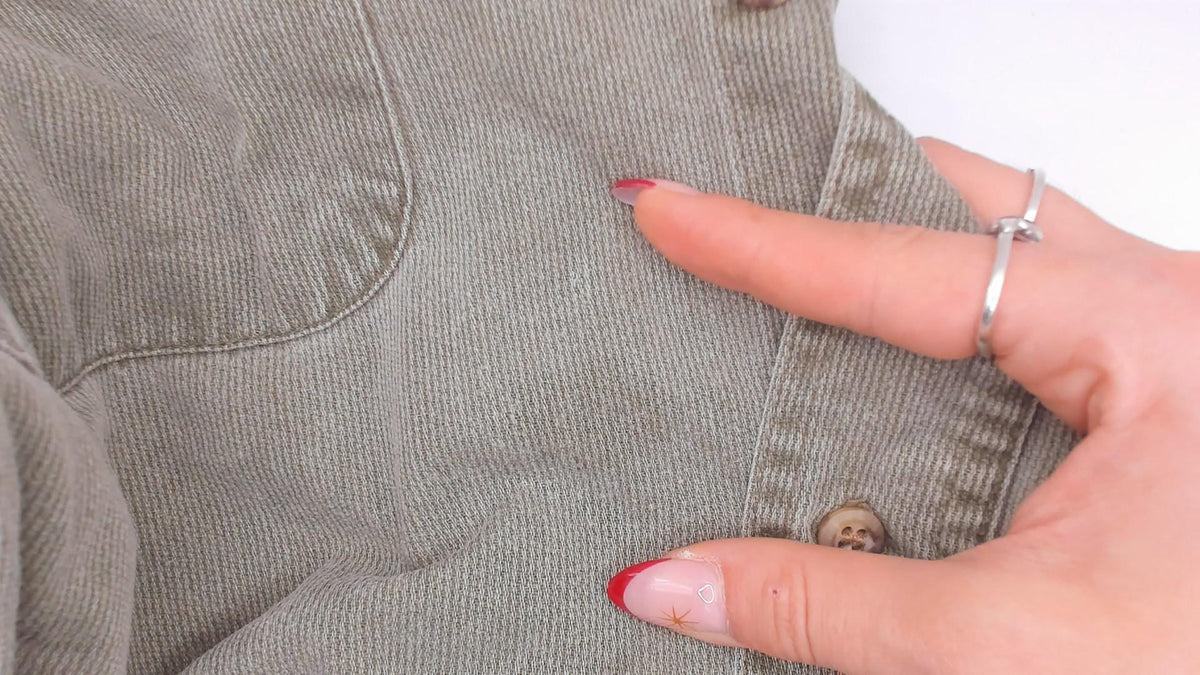 90s Redhead Two-Tone Corduroy Button-Up Shirt Olive Tan Large L
