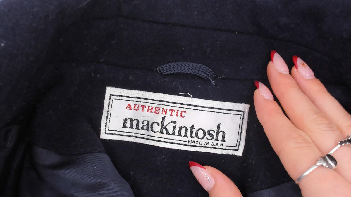 Mackintosh Navy Wool Peacoat Gold Button Double Breasted Jacket Medium M