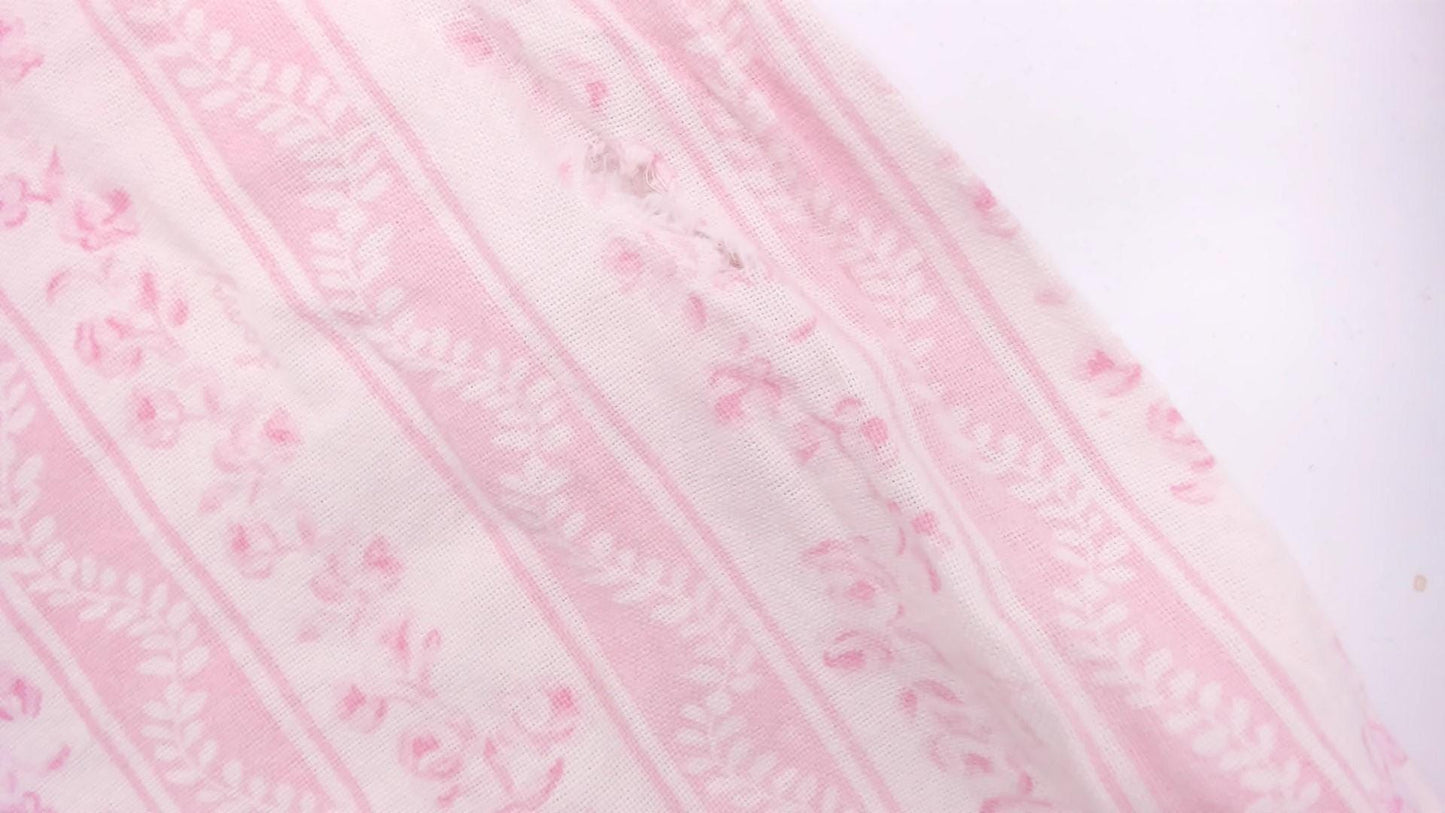 80s Larz of Salzbury Pink Floral Striped Cotton Nightgown Small