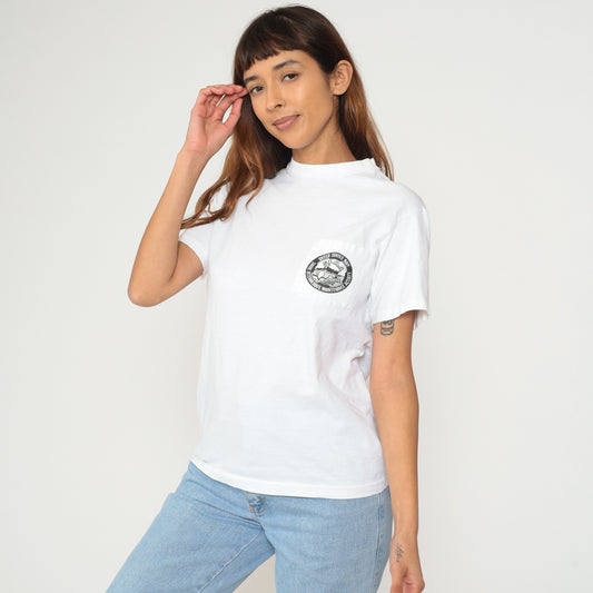 Pearl Harbor Tee 90s White Cotton T-shirt Hanes Graphic SOAR Troubleshooters Hawaii Tropical Crew Neck Camp Shirt Vintage Medium M